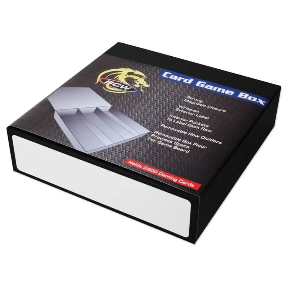 BCW Gaming Card Game Box - 3 Row - Black with White - Shop The Haunted Game Cafe BCW Gaming Card Game Box - 3 Row - Black with White - Shop The Haunted Game Cafe