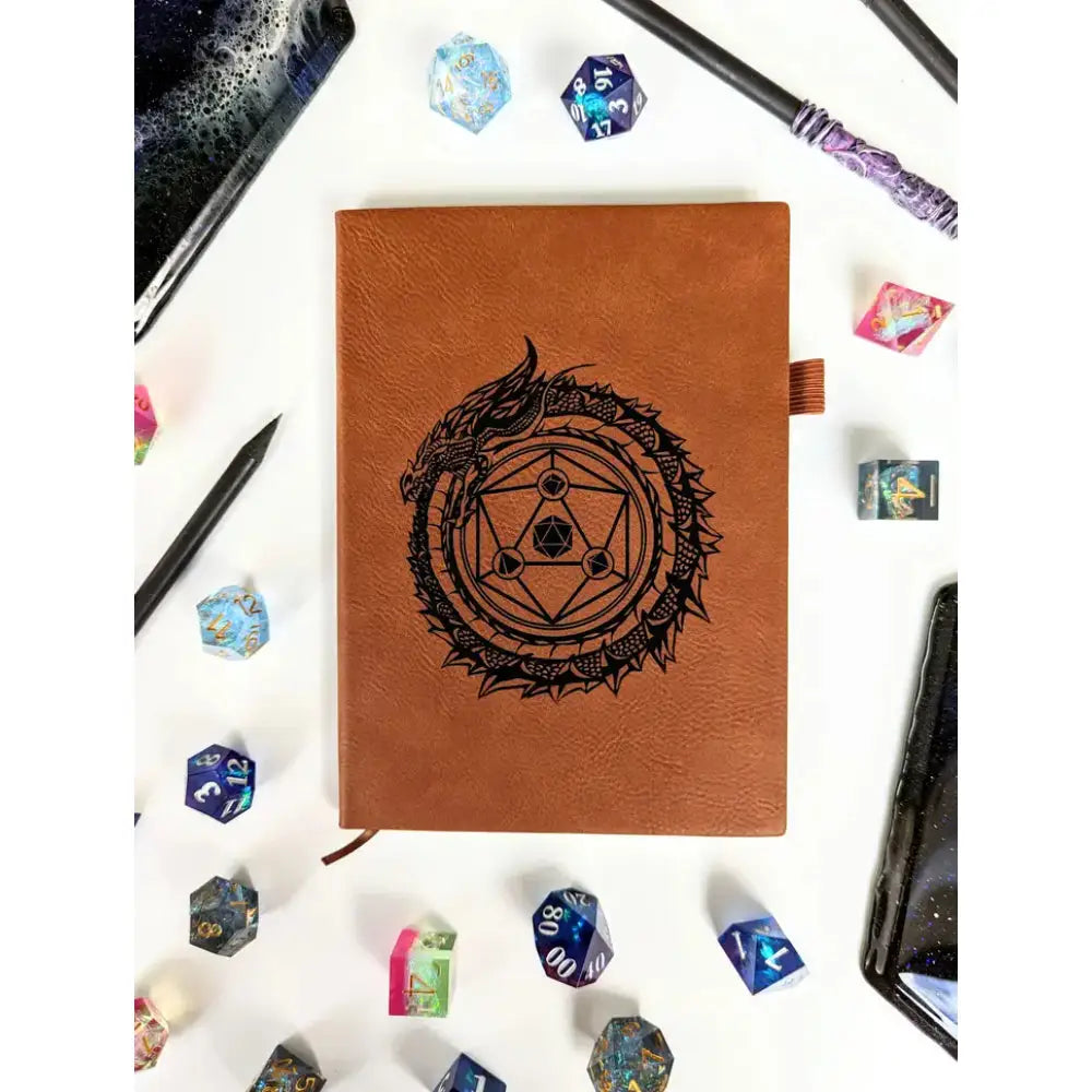 Dragon Circle Mini Dot Leather Journal Toys & Gifts North To South Designs   