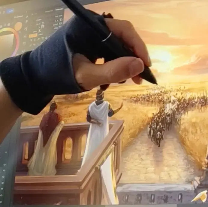 artist drawing on a screen