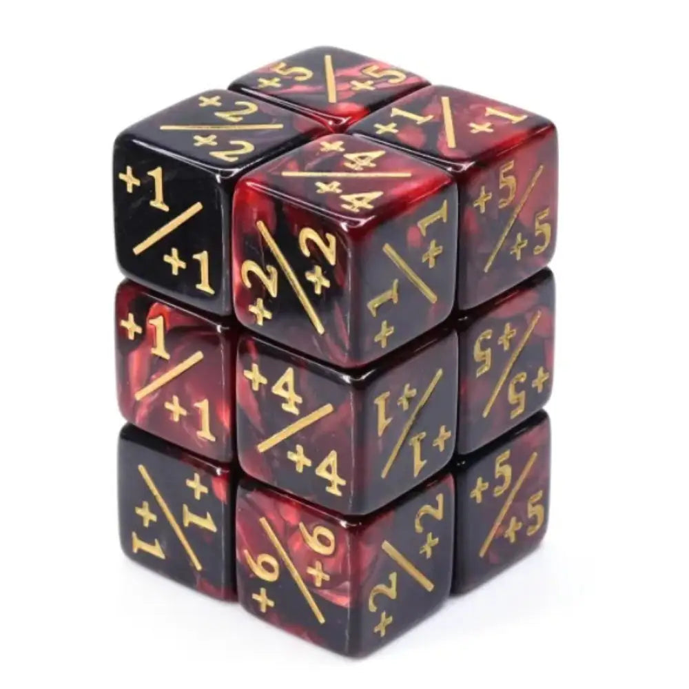 +1/-1 Counters for Magic (15 Pack) - Black/Red + Dice & Dice Supplies