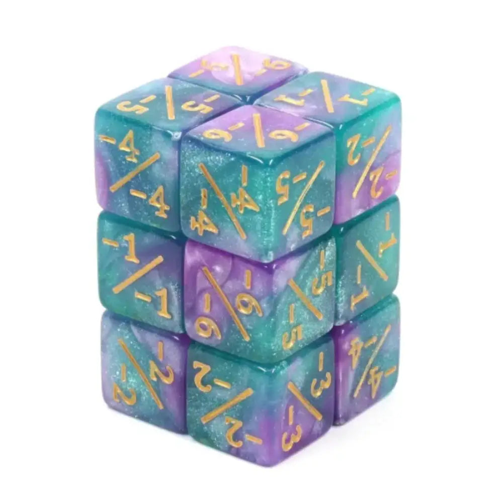 +1/-1 Counters for Magic (15 Pack) - Pink/Green - Dice & Dice Supplies