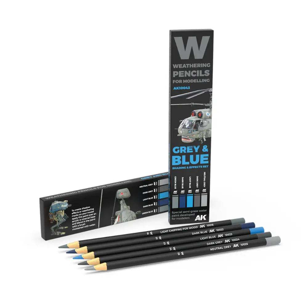 AK Interactive Weathering Pencil Set Grey and Blue Camouflages - Paint & Tools
