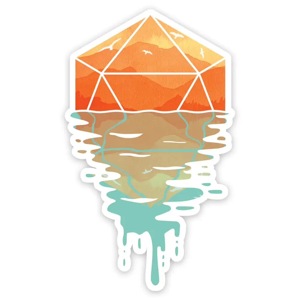 A D20 Sunset Sticker Toys & Gifts Forged Gaming   