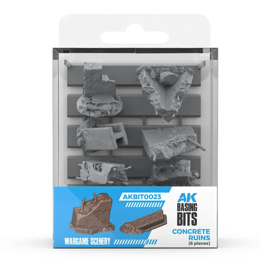 AK Interactive Basing Bits Concrete Ruins (8) - Paint & Tools