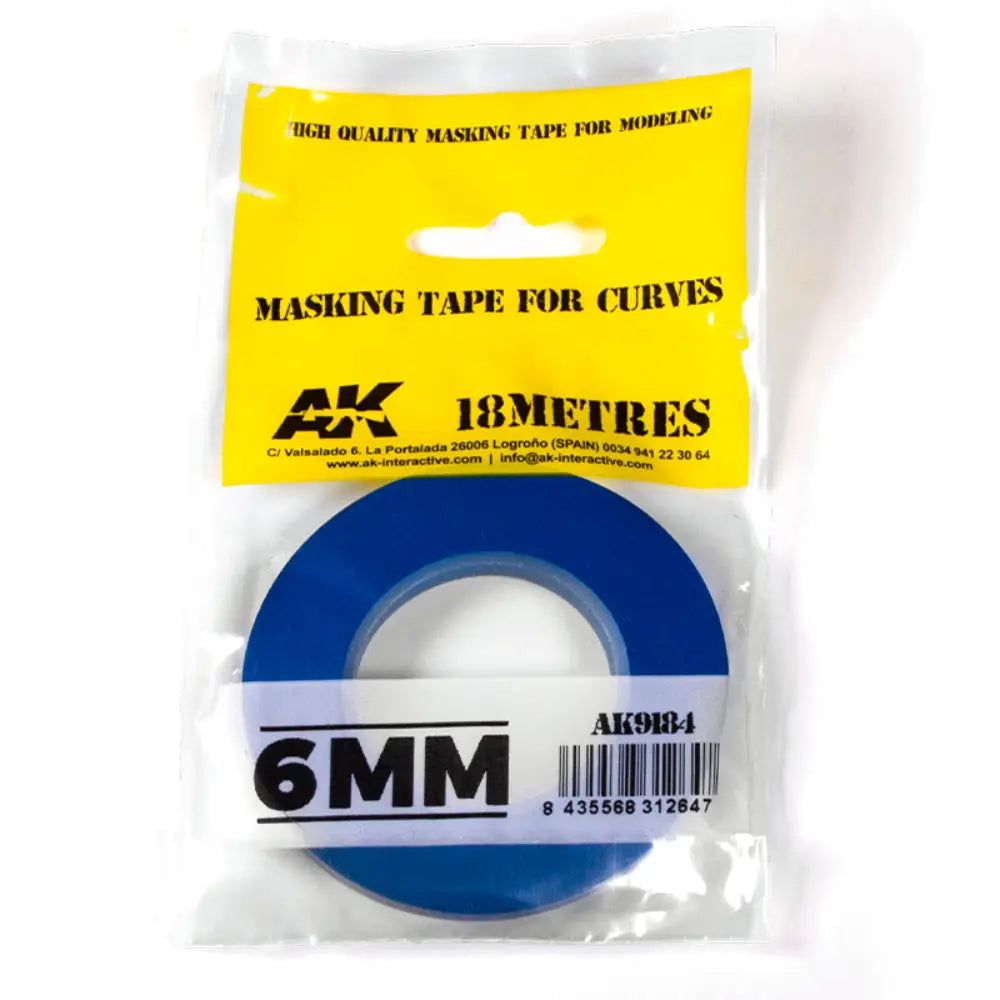 AK Interactive Blue Masking Tape for Curves (6mm) - Paint & Tools