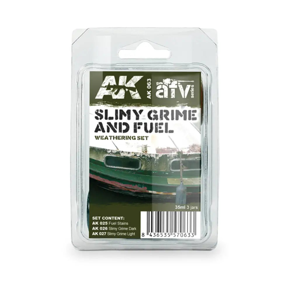 AK Interactive Slimy Grime and Fuel Effects Enamel Paint Set - Paint & Tools