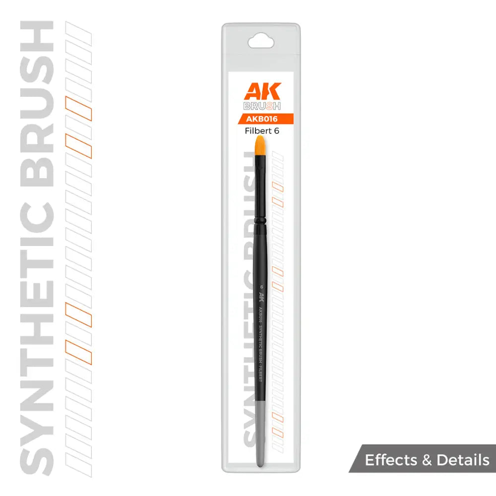 AK Interactive Synthetic Brush Filbert 6 - Paint & Tools