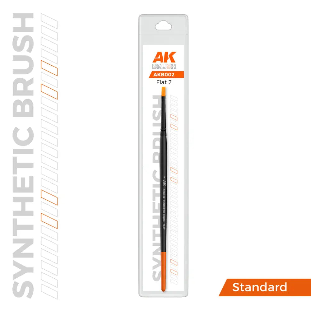 AK Interactive Synthetic Brush Flat - 2 - Paint & Tools