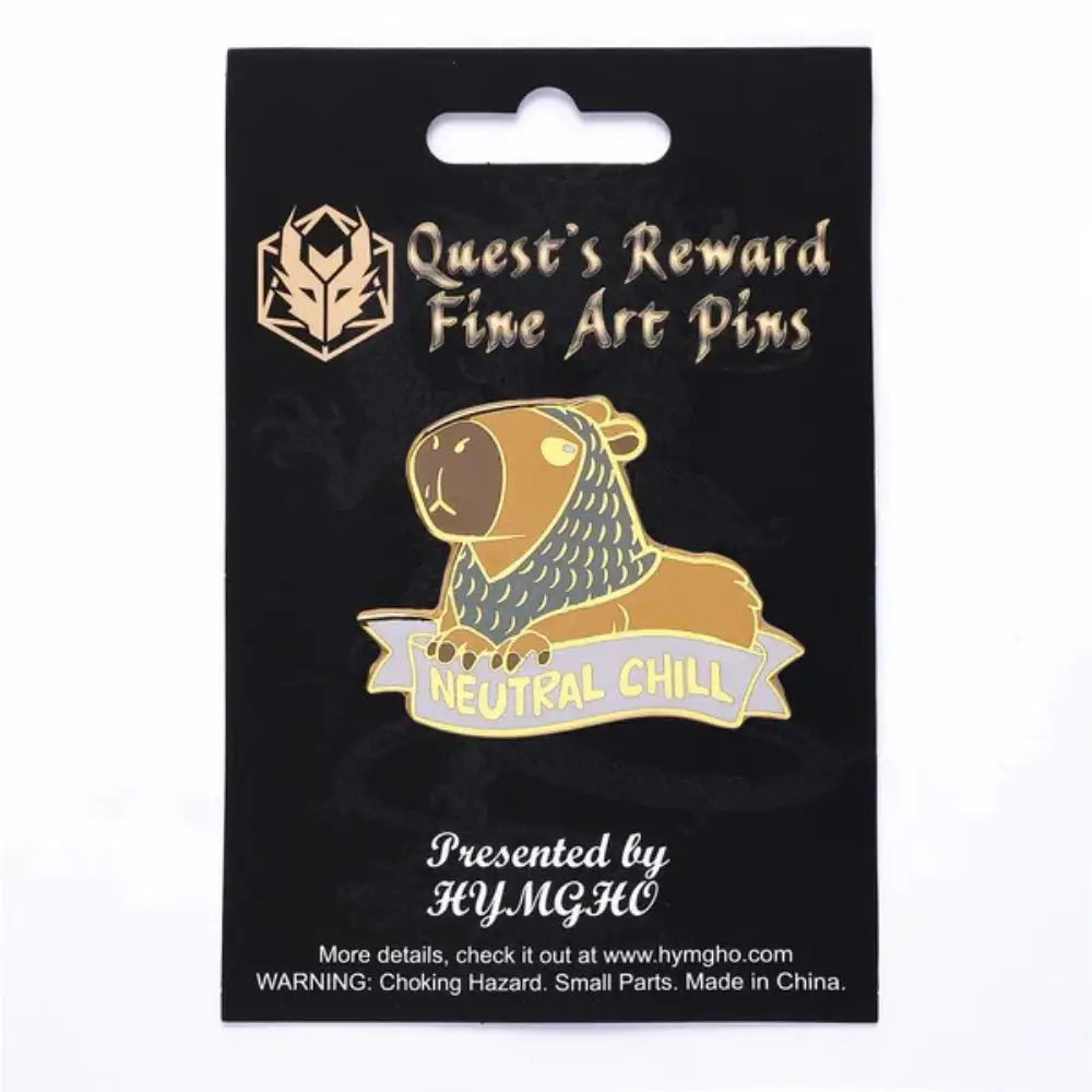 Alternative Alignments Neutral Chill Capybara Hard Enamel Pin - Toys & Gifts