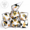 Anime Cat Sharp Edge Resin Polyhedral (D&D) Dice Set (7) - Dice & Dice Supplies