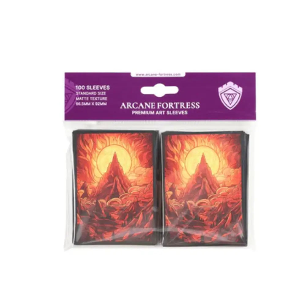 Arcane Fortress Burning Mountain Matte Sleeves (100) - Card Games