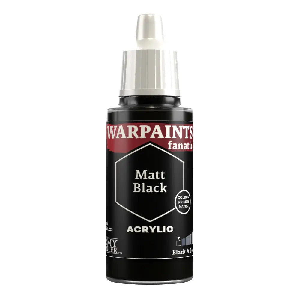 Army Painter Warpaints Fanatic: Matt Black 18ml - Paint & Tools