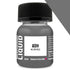A 30ml clear glass bottle of ash weathering liquid with gray contents and a black ribbed cap