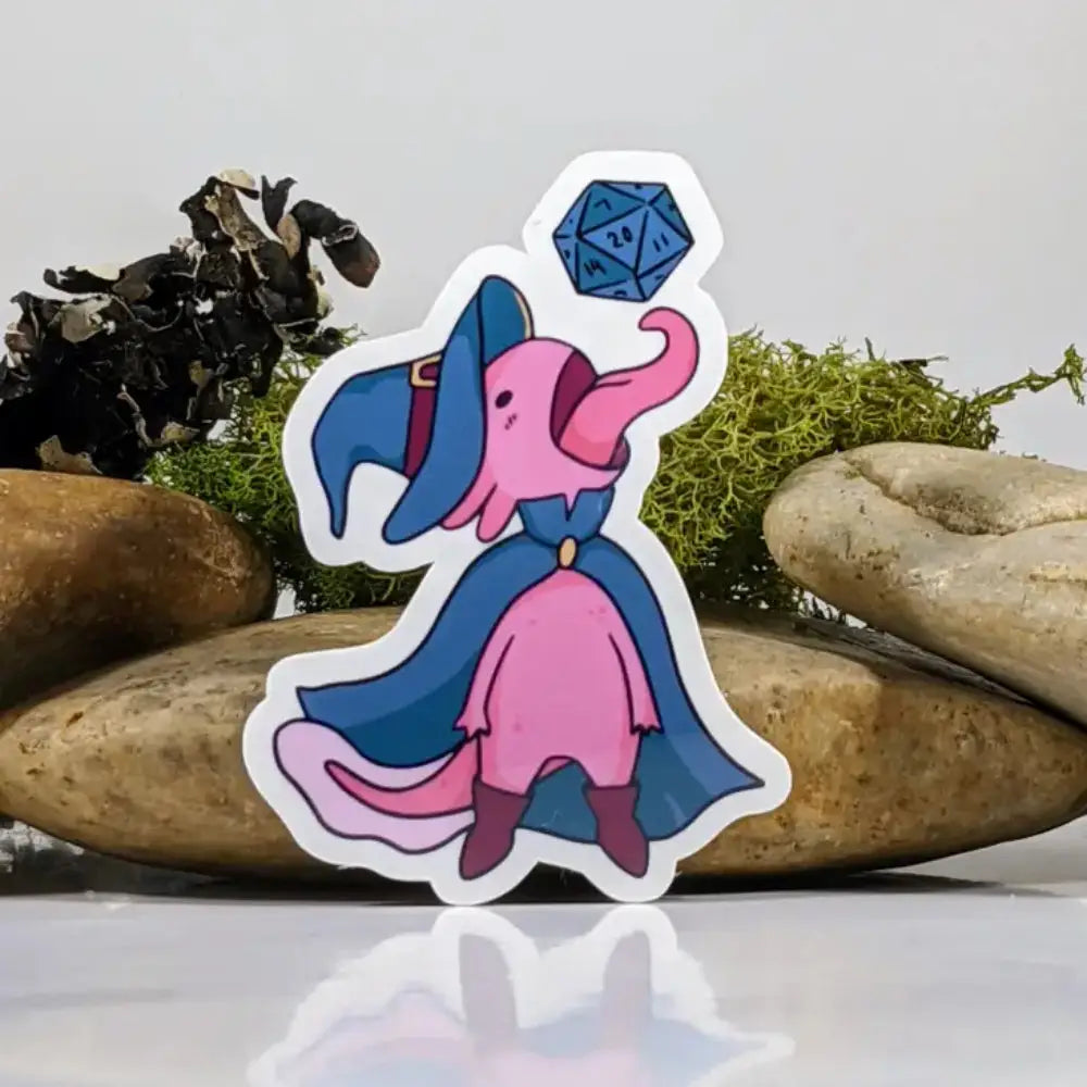 Axolotl Eating D20 Sticker - Gifts