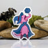 Axolotl Eating D20 Sticker - Gifts