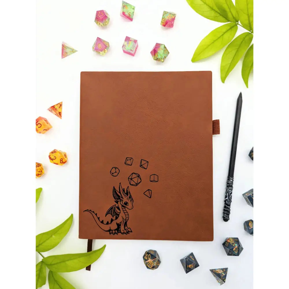Baby Dice Dragon Leather Journal - Gifts