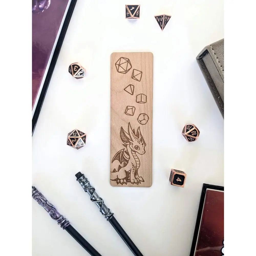 Baby Dice Dragon Wooden Bookmark - Gifts