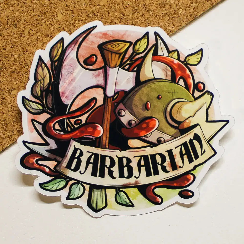 Barbarian Class Sticker - Toys & Gifts