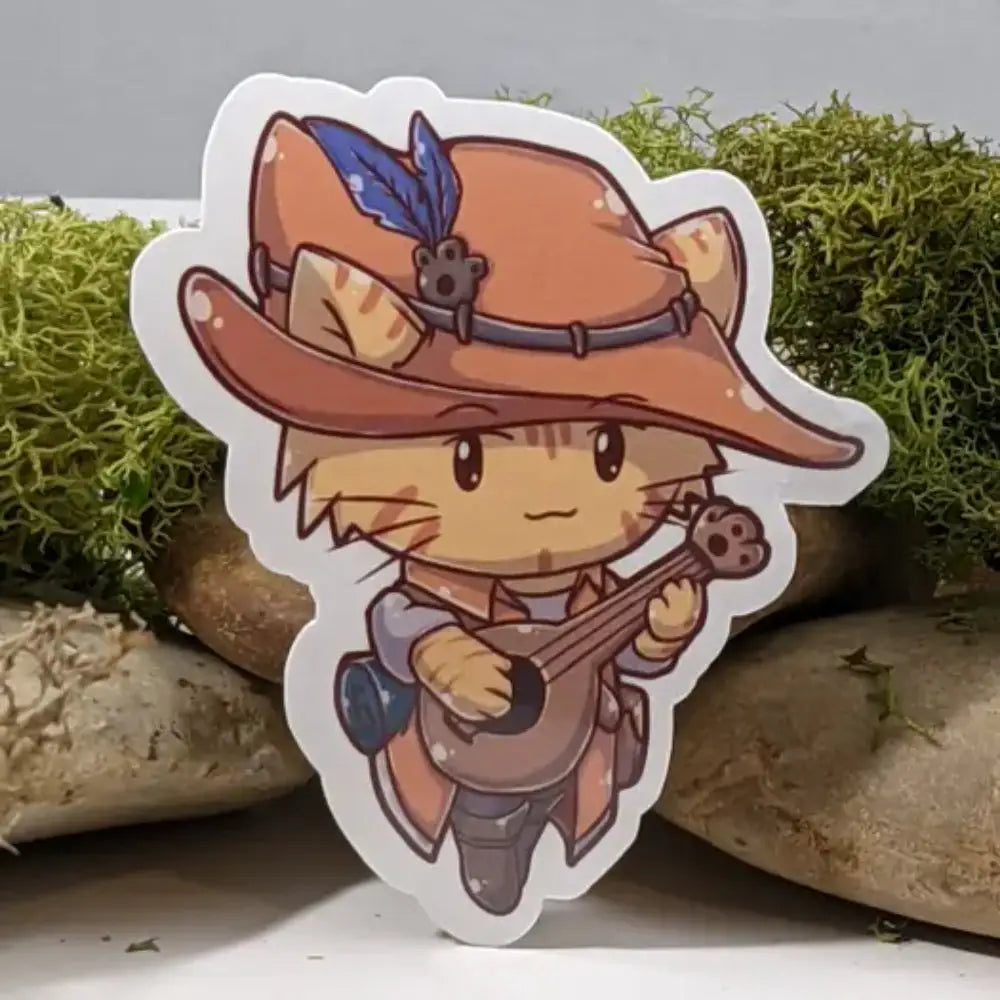 Bard Cat Orange Sticker - Gifts