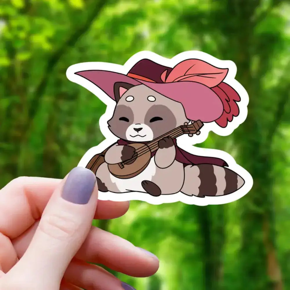Bard Raccoon Sticker - Toys & Gifts