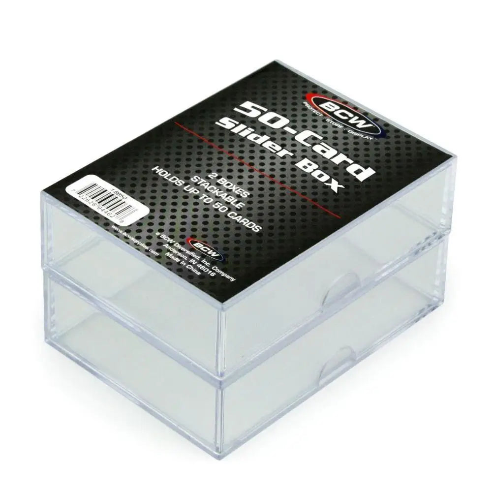 BCW 50 Card Slider Box (2) Card Storage BCW   