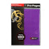 Bcw side loading 18-pocket pro pages showing purple pro-pages card sleeves with gold dragon design on black textured side