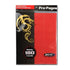 Bcw side loading 18-pocket pro pages card sleeves in red and black with gold dragon design for card protection