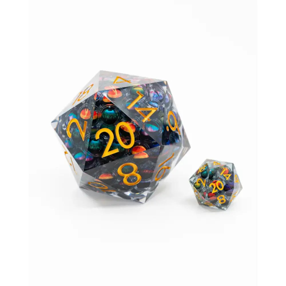 Beheld Sharp Edge Liquid Core 33mm D20 Die - Dice & Dice Supplies