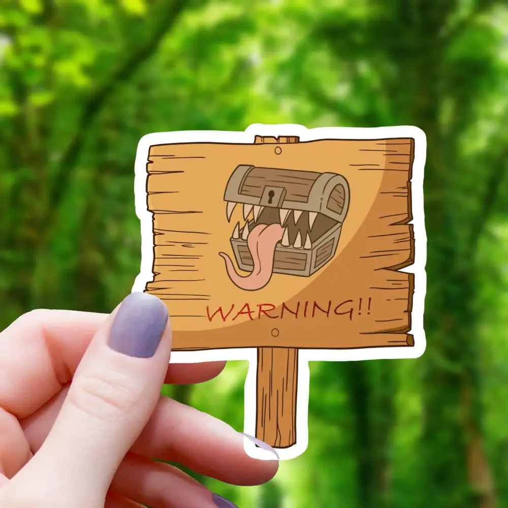 Beware of Mimic Sign Sticker - Toys & Gifts