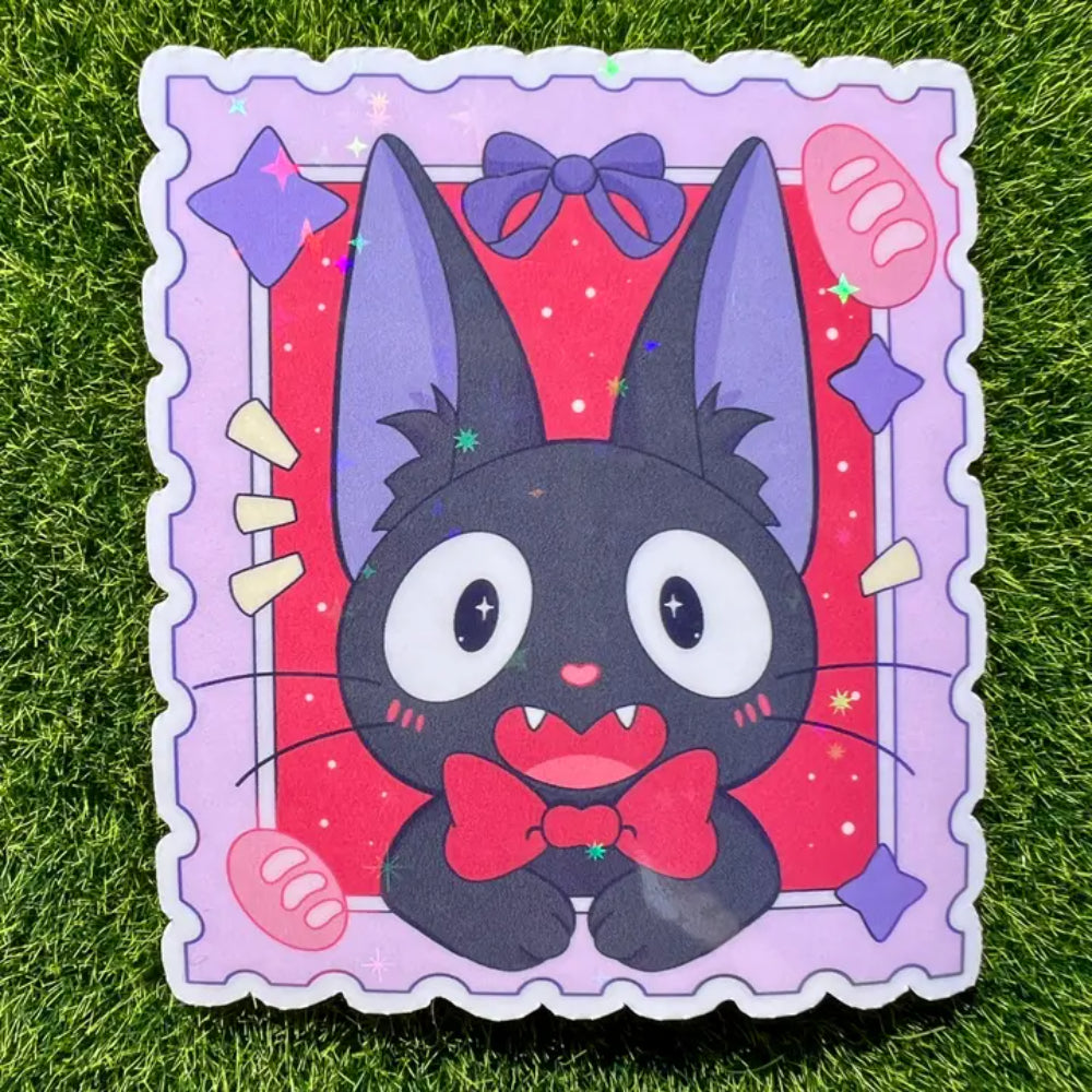 Black Cat Stamp Sticker - Gifts