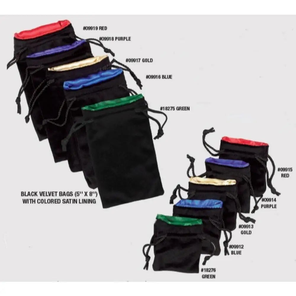 Black Velvet Dice Bag with Satin Lining Dice & Dice Supplies Koplow Large Red 