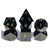 Black with Rainbow Numbers Metal Polyhedral (D&D) Dice Set (7) - Dice & Dice Supplies