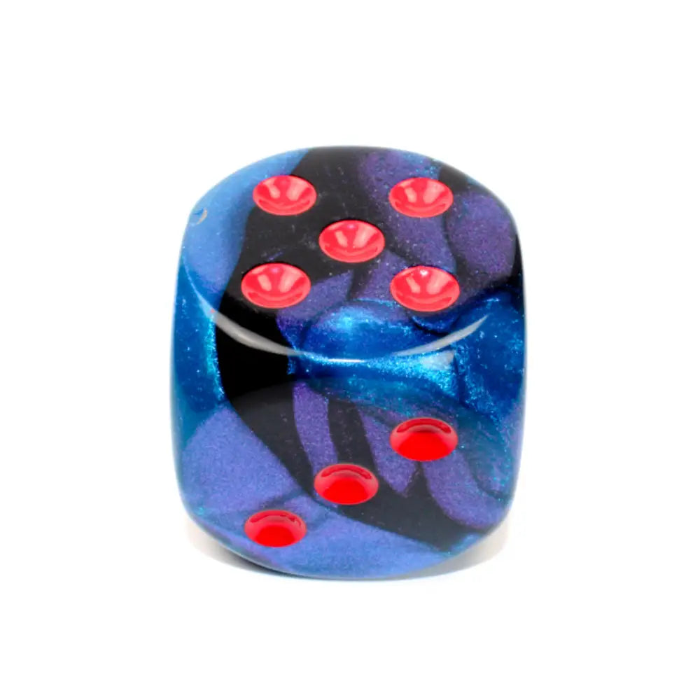 Block of Bludgeoning 50mm D6 w/Pips - Gemini Black-Starlight w/Red - Dice & Dice Supplies