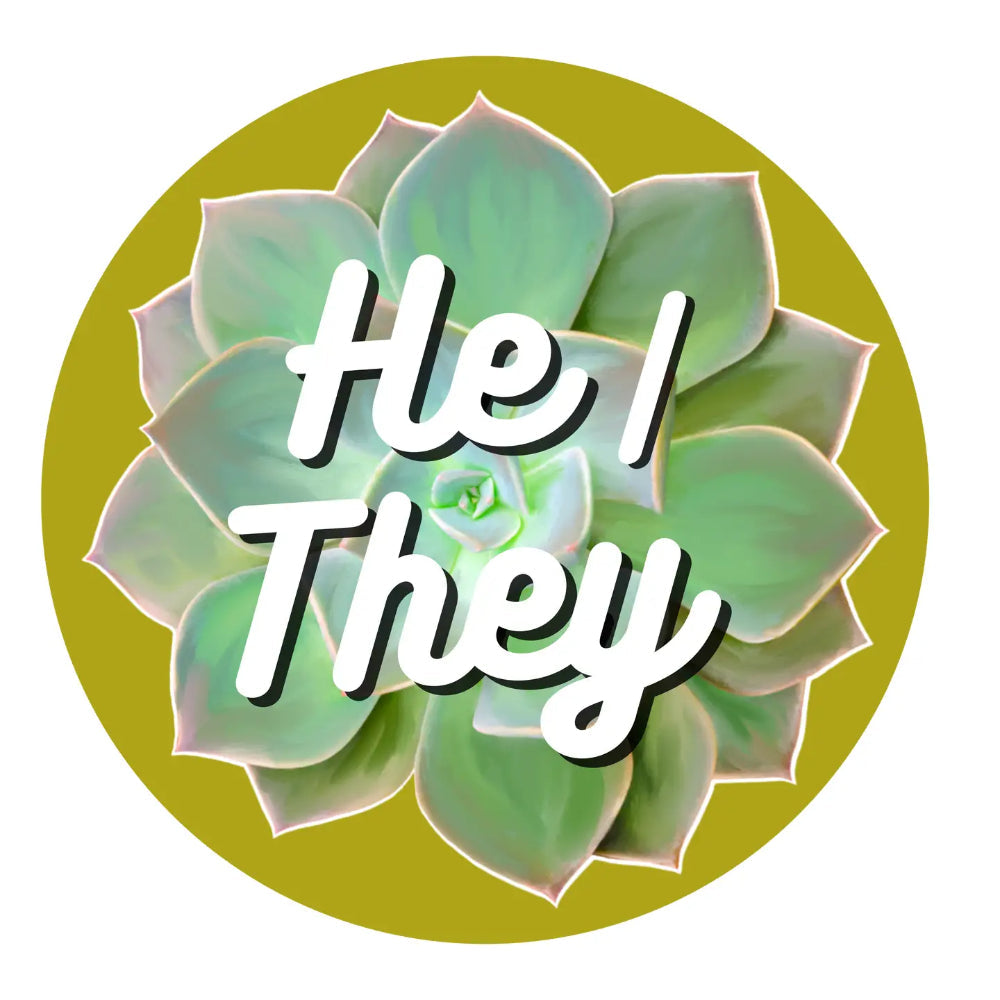 Cactus Pronoun Pins - He/They - Gifts