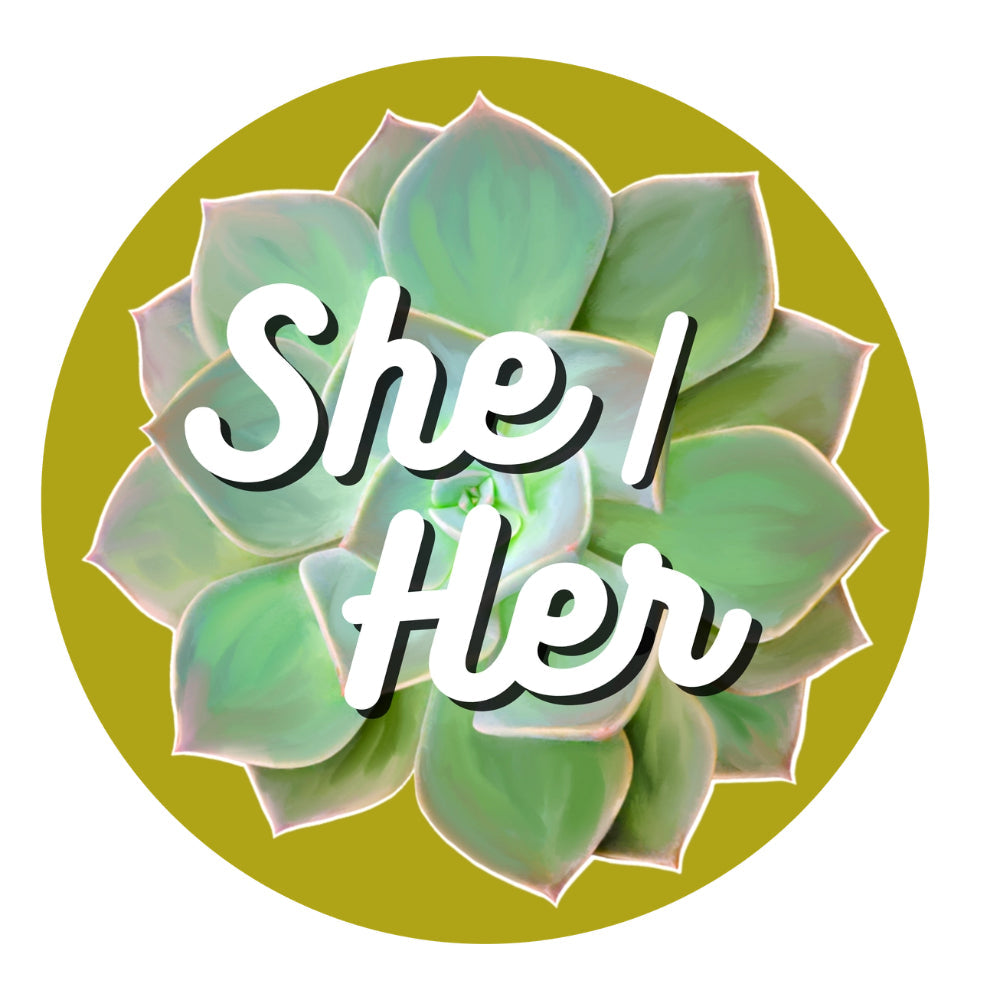 Cactus Pronoun Pins - She/Her - Gifts