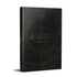 Black hardcover candela obscura rpg core rulebook with gold embossed title and intricate circular cover design