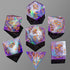 Captured Magic Arcane Amethyst Sharp Edge Resin Polyhedral (D&D) Dice Set (7) - Dice & Dice Supplies