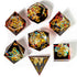 Captured Magic Blood Crystal Sharp Edge Resin Polyhedral (D&D) Dice Set (7) - Dice & Dice Supplies