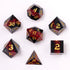 Captured Magic Mana Path Red Sharp Edge Resin Polyhedral (D&D) Dice Set (7) - Dice & Dice Supplies