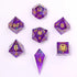 Captured Magic Purple Sharp Edge Resin Polyhedral (D&D) Dice Set (7) - Dice & Dice Supplies