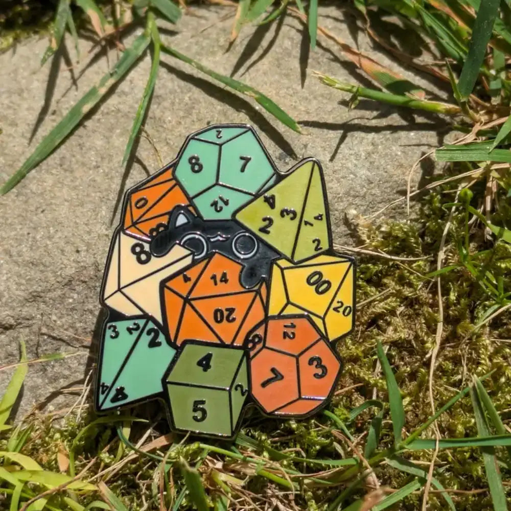 Cat Amongst Dice Pin - Gifts