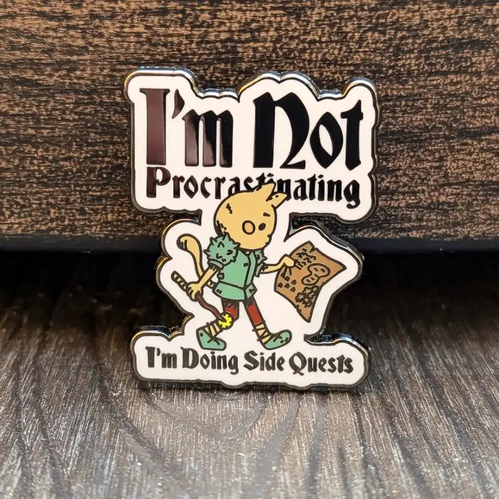 Cat Doing Side Quests Pin - Gifts