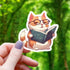 Cat Professor Reading Sticker - Gifts