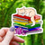 Cat Sleeping on Pride Books Sticker - Orange Cat Rainbow Books - Gifts
