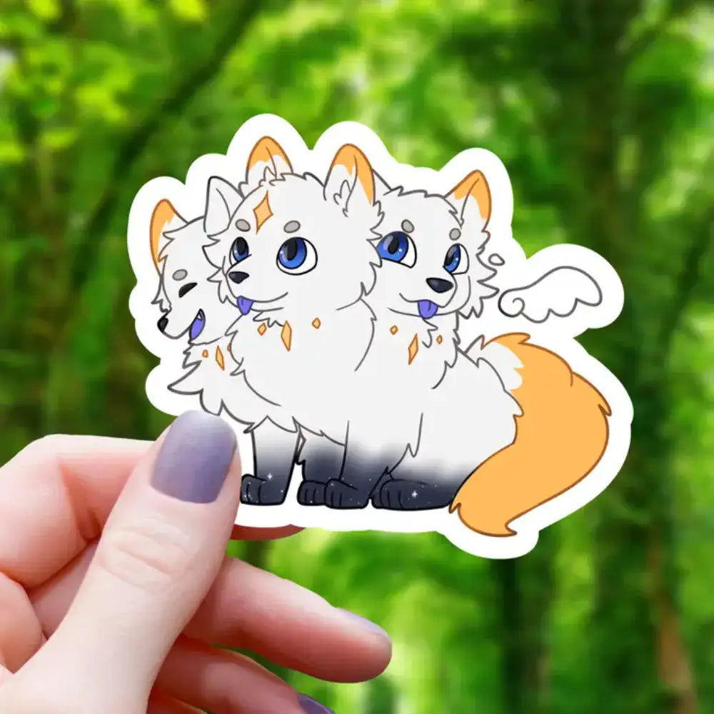 Celestial Cerberus Puppy Sticker - Gifts