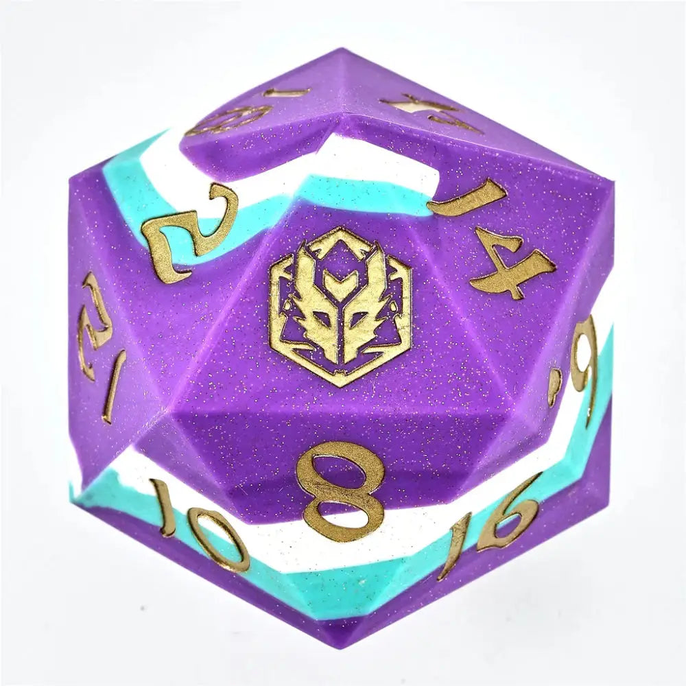 Celestial Gleam 55mm Silicone D20 Die - Dice & Dice Supplies