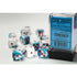 Chessex Gemini Astral Blue-White w/Red - 16mm d6 Dice Block (12) - Dice & Dice Supplies