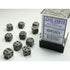 Chessex Opaque Dark Grey w/Black - 12mm d6 Dice Block (36) - Dice & Dice Supplies