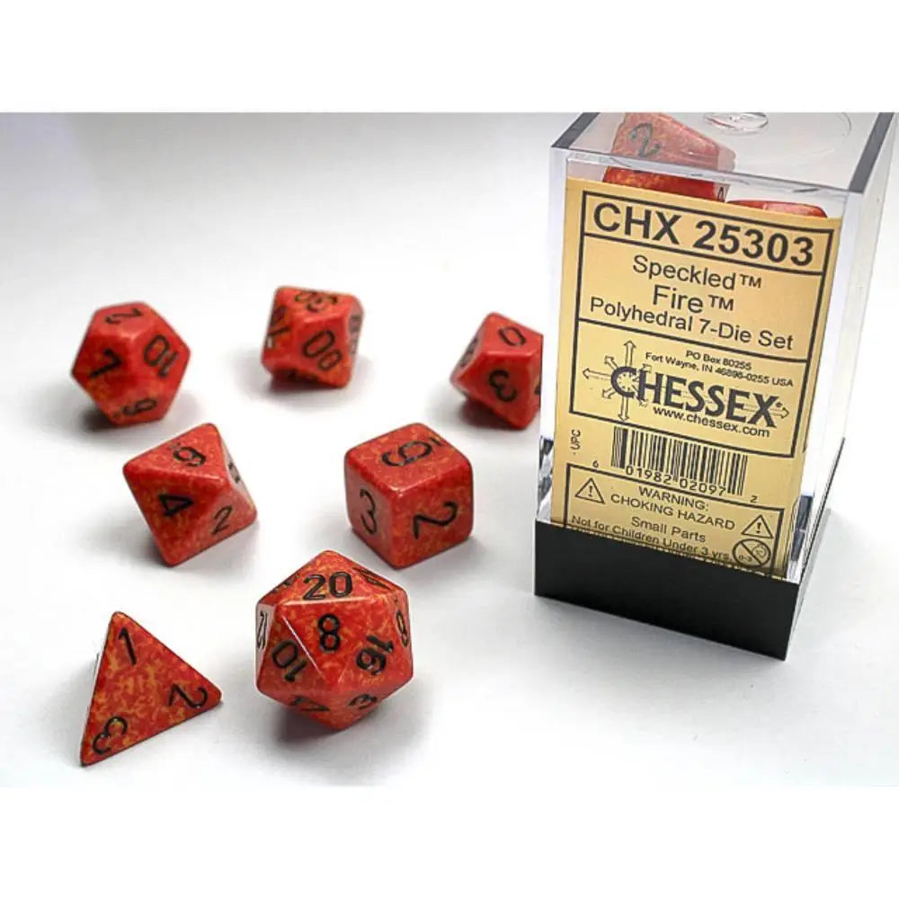 Chessex Speckled Fire Dice & Dice Supplies Chessex Polyhedral (D&D) Dice Set (7)  