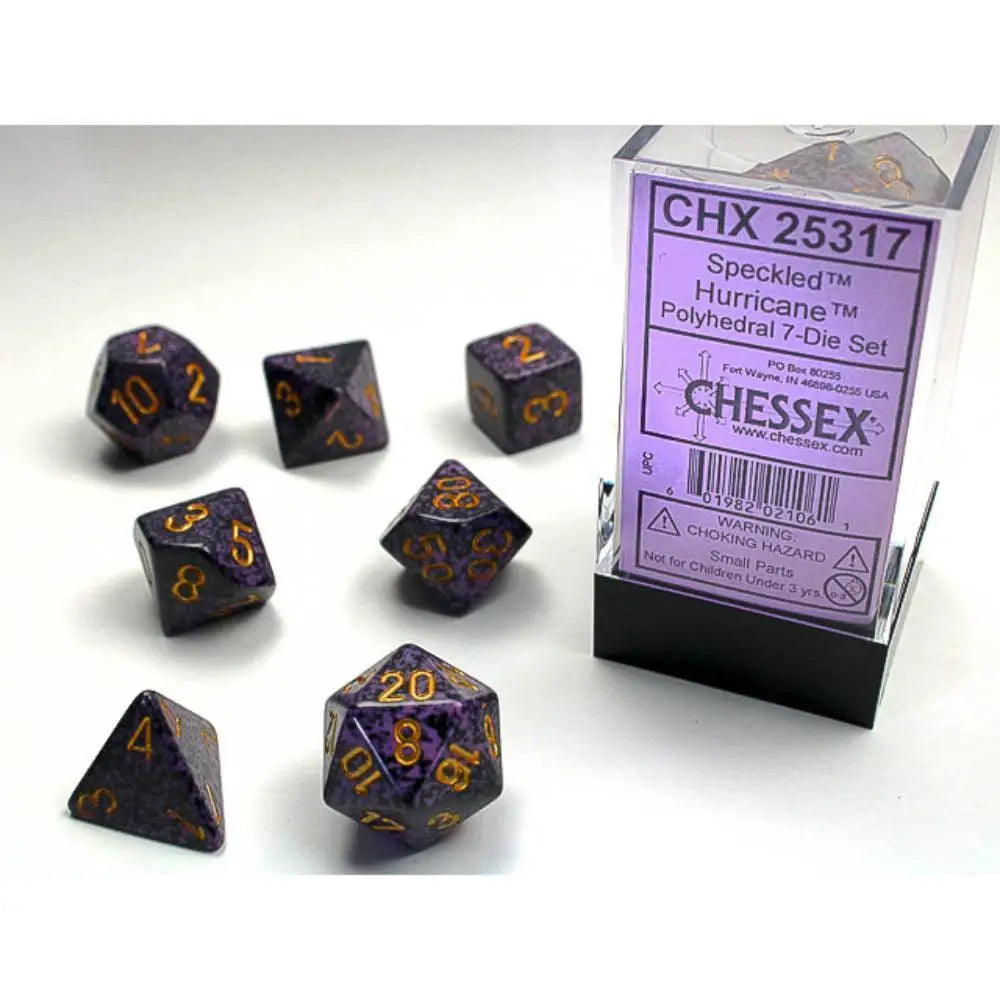 Chessex Speckled Hurricane Dice & Dice Supplies Chessex Polyhedral (D&D) Dice Set (7)  